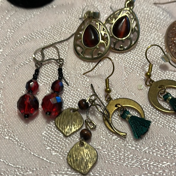 Earring Lot 6 Pair Artisan Earrings Bohemian Earrings - Picture 2 of 3